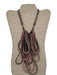 Brunello Cucinelli Brown & Pink Wodd & Beads Stones Beaded Layered Necklace Brown & Pink