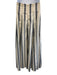 Rosie Assoulin Size 4 White & Navy Cotton Stripe Maxi Back Zip Pleats Skirt White & Navy / 4