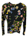Cynthia Rowley Size S Black & Multi Cotton Long Sleeve Floral Top Black & Multi / S