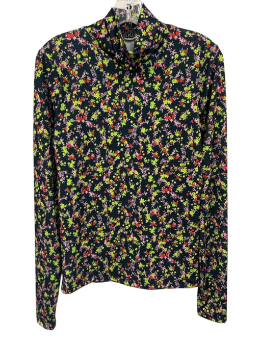 Essentiel Antwerp Size 1 Navy & Multi Polyester Long Sleeve Turtle Neck Top Navy & Multi / 1
