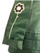 Prada Size 42 Dark Green Silk Long Sleeve Capri Floral design Pants Set Dark Green / 42