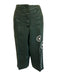 Prada Size 42 Dark Green Silk Long Sleeve Capri Floral design Pants Set Dark Green / 42