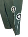 Prada Size 42 Dark Green Silk Long Sleeve Capri Floral design Pants Set Dark Green / 42