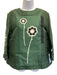 Prada Size 42 Dark Green Silk Long Sleeve Capri Floral design Pants Set Dark Green / 42