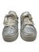 All Saints Shoe Size 36 Silver Leather Crinkle Lace Up Rubber Sole Sneakers Silver / 36