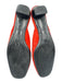 Prada Shoe Size 37 Red Orange Suede Gunmetal Hardware Kitten Heel Mules Red Orange / 37