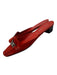 Prada Shoe Size 37 Red Orange Suede Gunmetal Hardware Kitten Heel Mules Red Orange / 37