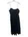 By Anthropologie Size L Black Viscose Rouched Spaghetti Strap Midi Dress Black / L