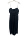 By Anthropologie Size L Black Viscose Rouched Spaghetti Strap Midi Dress Black / L