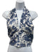 Staud Size M Blue & White Print Cotton Smocked Floral Halter Crop Top Blue & White Print / M