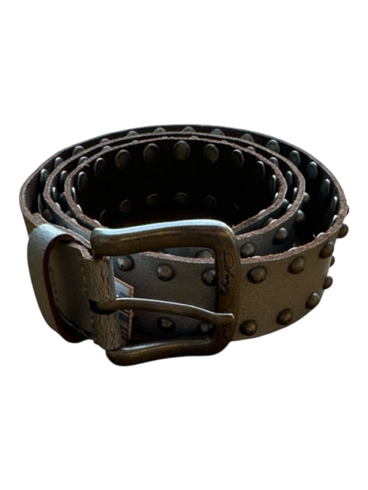 Vague Studios Silver & Brown Leather Metallic Studded silver hardware Belts Silver & Brown / 2/M