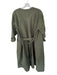 Velvet Size M Olive Green Cotton Long Sleeve Open Front Full length Trench Coat Olive Green / M