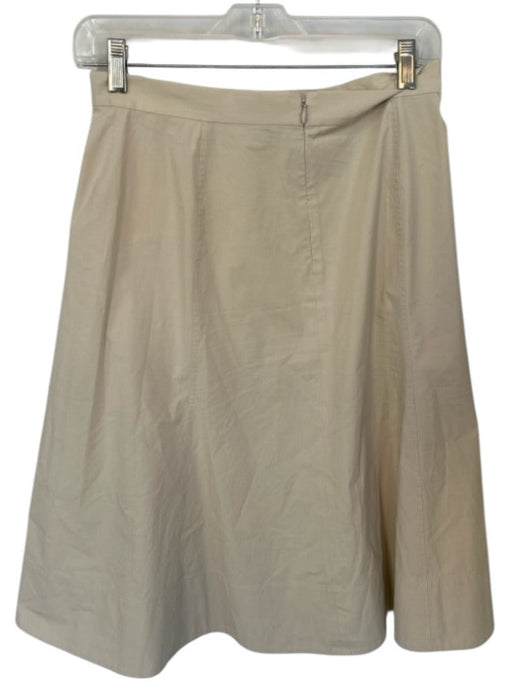 Theory Size 4 Khaki Cotton Blend Midi Skirt Khaki / 4