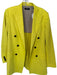 Theory Size 6 Chartereuse Linen Blend Double Breasted Pockets Blazer Chartereuse / 6