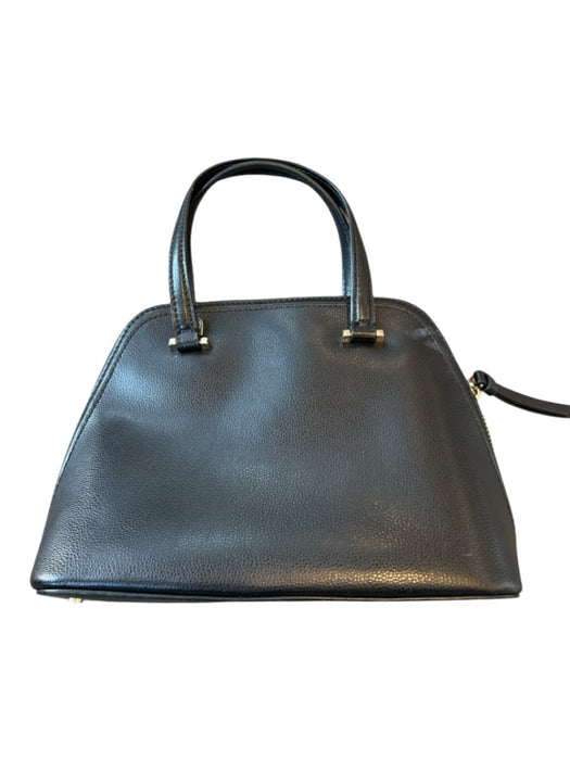 Kate Spade Black Leather Zip Close Top Handles Dome Bag Black / S
