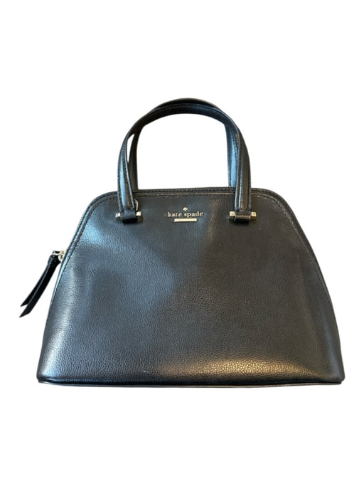 Kate Spade Black Leather Zip Close Top Handles Dome Bag Black / S