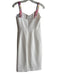 Black Halo Size 6 White & Multi Cotton Blend Sleeveless Back Zip Dress White & Multi / 6