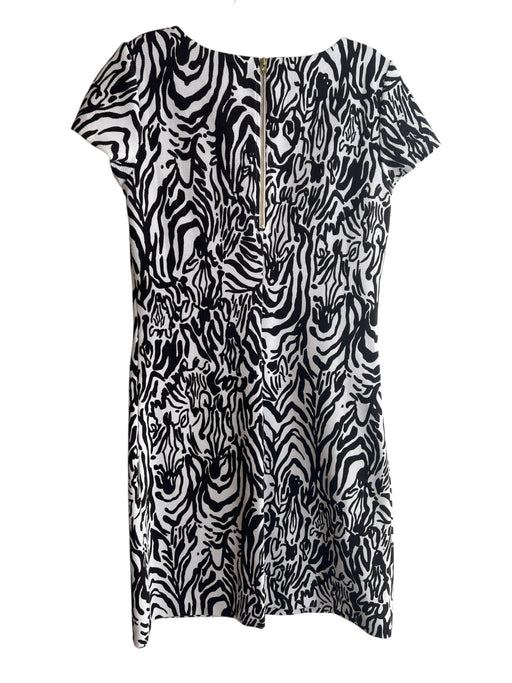 Lily Pulitzer Size XS White & Brown Polyester Blend All Over Print Dress White & Brown / XS