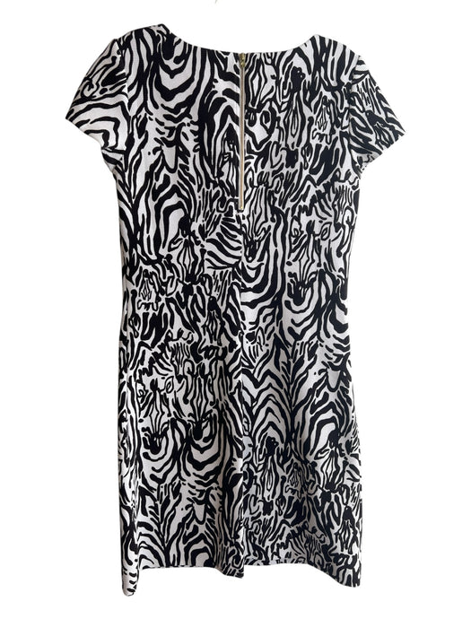 Lily Pulitzer Size XS White & Brown Polyester Blend All Over Print Dress White & Brown / XS