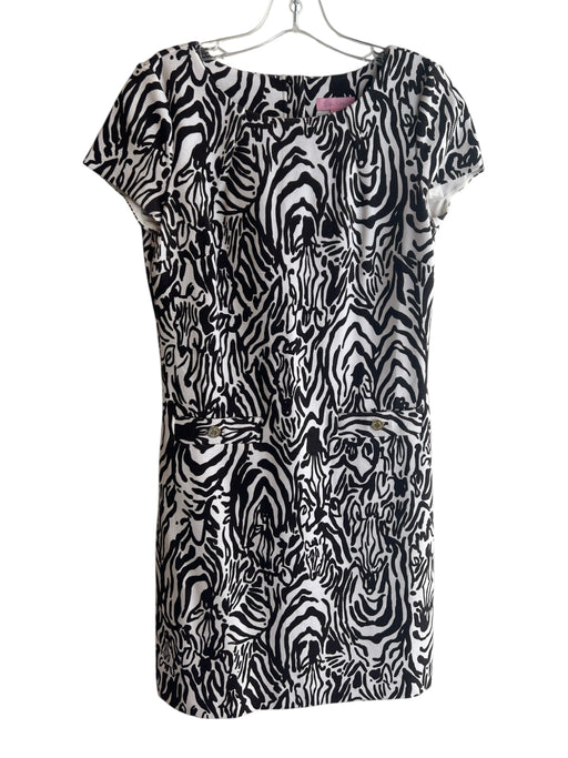 Lily Pulitzer Size XS White & Brown Polyester Blend All Over Print Dress White & Brown / XS