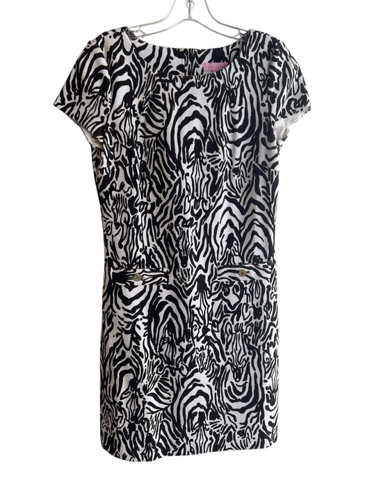 Lily Pulitzer Size XS White & Brown Polyester Blend All Over Print Dress White & Brown / XS