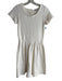 Ganni Size Medium Ivory Cotton Round Neck Back Zip Short Sleeve Textured Dress Ivory / Medium