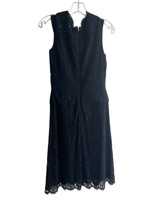 Tadashi Size 6 Black Polyester Lace Overlay Sleeveless Back Zip Sequins Dress Black / 6