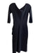 Chiara Boni Size 40 Black Poliamide Blend V Neck Faux Wrap 1/2 sleeve Dress Black / 40