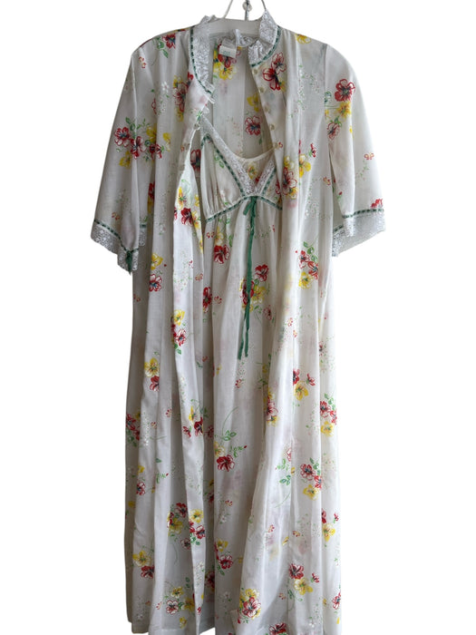 Juli Jr. of Slumbertogs Ivory & Multi Cotton Blend Floral 2 Piece Set Loungewear Ivory & Multi