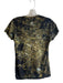 Ink & Burn Size Small Black & Yellow Polyester V Neck Galactic Short Sleeve Top Black & Yellow / Small