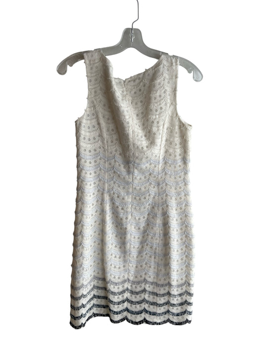 Cynthia Steffe Size 4 White Cotton Blend Sleeveless Round Neck Back Zip Dress White / 4