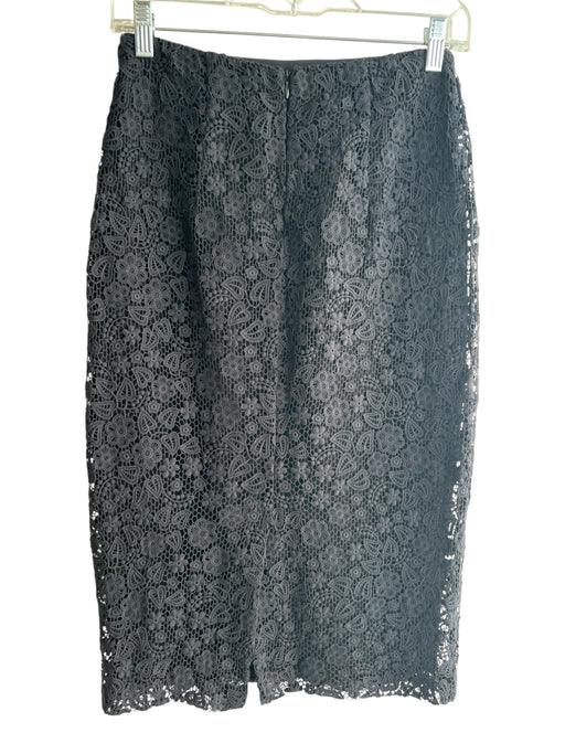 Red Valentino Size 38 Black Cotton Back Zip Pencil Lace Overlay Skirt Black / 38