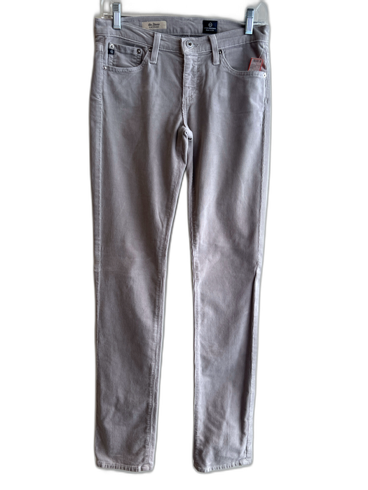 AG Size 27 Dove Gray Cotton Blend Corduroy 5 Pocket Mid Rise Zip Fly Jeans Dove Gray / 27