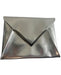 La Prairie Silver Polyurethane Magnetic Snap Envelope Clutch Bag Silver