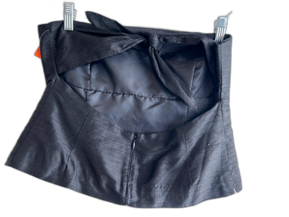 Molly B Size 10 Black Silk Back Zip Tie at Back Strapless Top Black / 10