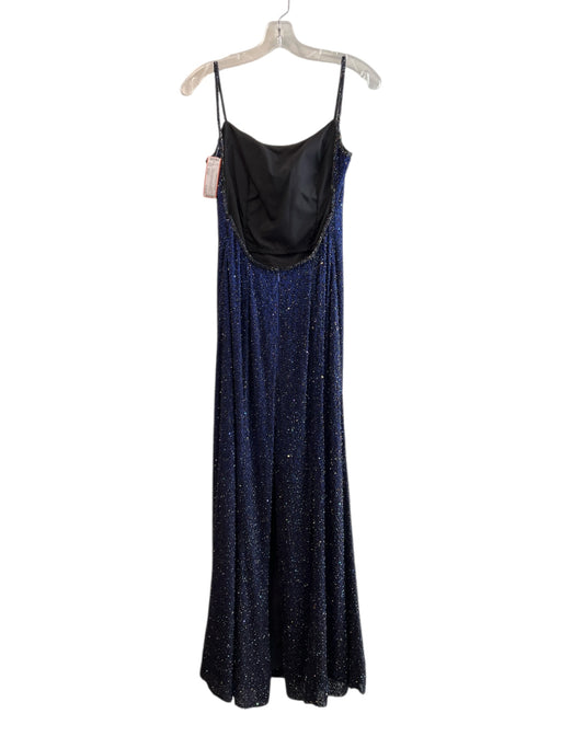 Lillie Rubin Size Small Midnight blue Silk Beaded Spaghetti Strap Low Back Gown Midnight blue / Small