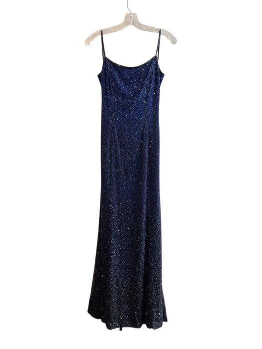 Lillie Rubin Size Small Midnight blue Silk Beaded Spaghetti Strap Low Back Gown Midnight blue / Small