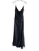 Elie Tahari Size 4 Black Silk Spaghetti Strap Back Zip Sheer Overlay Gown Black / 4