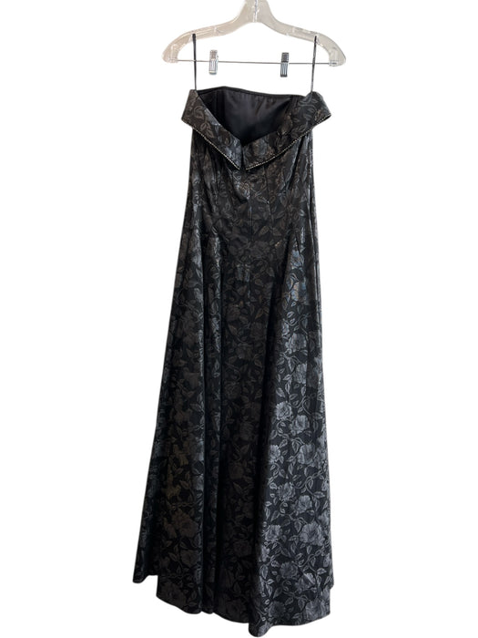 Jessica McClintock Size 8 Black Acetate Blend Strapless Back Zip Gown Black / 8