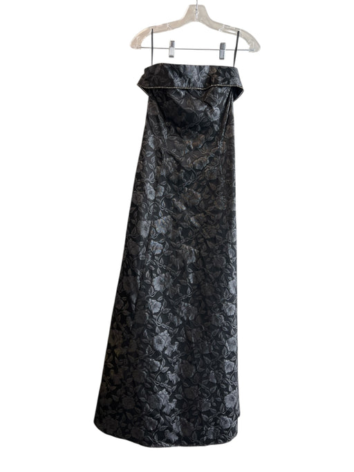 Jessica McClintock Size 8 Black Acetate Blend Strapless Back Zip Gown Black / 8