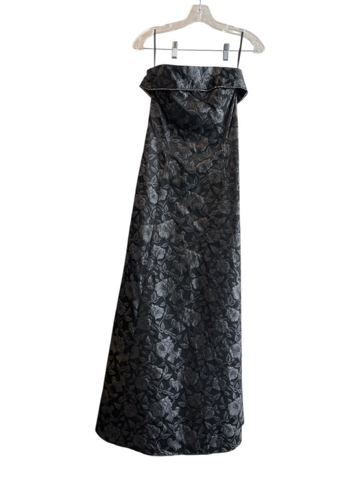 Jessica McClintock Size 8 Black Acetate Blend Strapless Back Zip Gown Black / 8