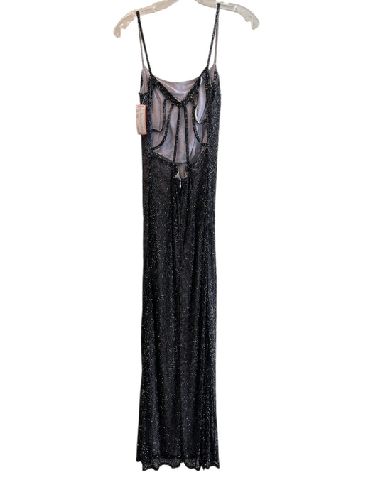 No Brand Size Small Black Silk Beaded Back Zip Back Strap Back Zip Gown Black / Small