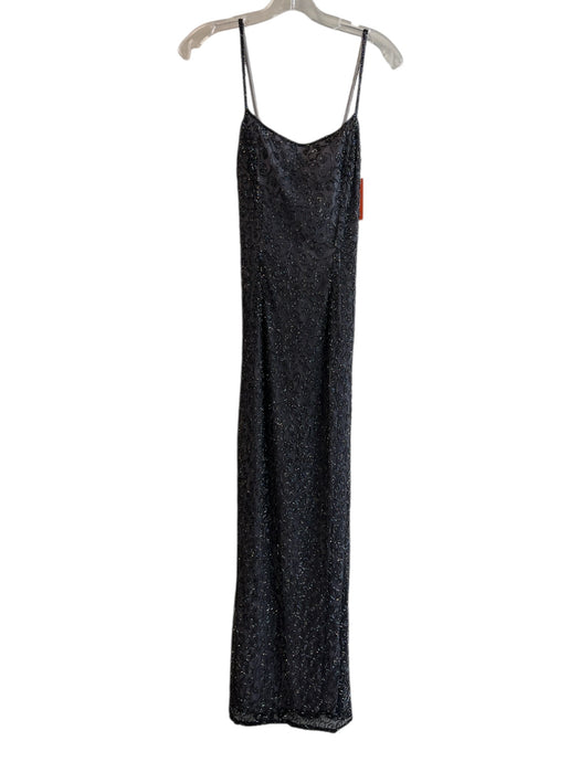 No Brand Size Small Black Silk Beaded Back Zip Back Strap Back Zip Gown Black / Small