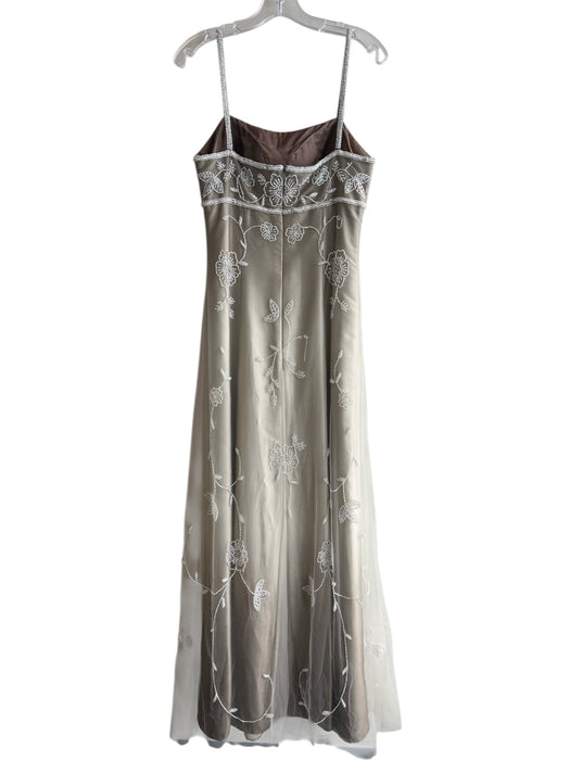 Jovani Size 8 Light Green Polyester & Rayon Back Zip Spaghetti Strap Beaded Gown Light Green / 8