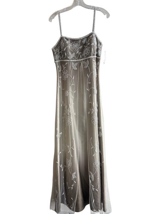 Jovani Size 8 Light Green Polyester & Rayon Back Zip Spaghetti Strap Beaded Gown Light Green / 8
