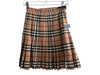 Burberrys of London Size 6 Tan, Black & Red Wool Pleat Detail Side Buckles Skirt Tan, Black & Red / 6