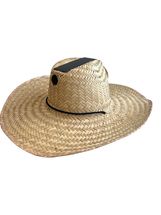 Kool Breeze Tan Straw Wide Brim Fan Hat Tan