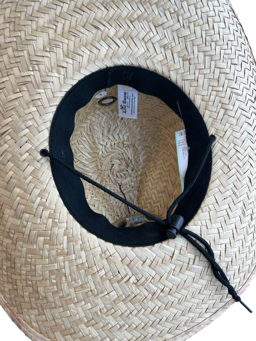 Kool Breeze Tan Straw Wide Brim Fan Hat Tan