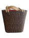 Pierre Deux Dark Brown Hardcase Drawstring Close 2 handles Interior Print Bag Dark Brown / Medium