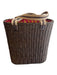 Pierre Deux Dark Brown Hardcase Drawstring Close 2 handles Interior Print Bag Dark Brown / Medium